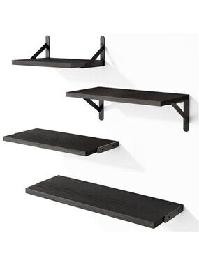 New Black Shelves for Wall, Black Wall Floating Shelves Different Sizes